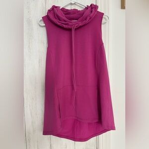 CALIA by Carrie Underwood Sleeveless Purple Cowl Neck Hoodie - size Large